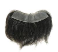 AIRAO Toupet per uomo per la zona frontale dell'attaccatura dei capelli, con base sottile in PU e sistema di fissaggio a V, dimensioni 4×18 cm Colore Nero Naturale 1B# con 30% di Capelli Grigi