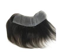 AIRAO Toupet per uomo per la zona frontale dell'attaccatura dei capelli, con base sottile in PU e sistema di fissaggio a V, dimensioni 4×18 cm Colore Nero Naturale 1B#