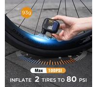 AIRBANK Mini Pompa per Bici Pocket SE, Pompa ad Aria per Bicicletta elettrica da 100 PSI per Bici da Strada, Pompa per Bicicletta Portatile per Valvola Schrader e Presta con Batteria Ricaricabile