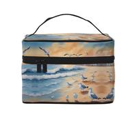 airborne gabbiani borsa per il trucco da donna, grande capacità, borsa da viaggio portatile per trucchi (22,9 x 16,5 x 15,7 cm) borsa per trucco per ragazze grande borsa per il trucco