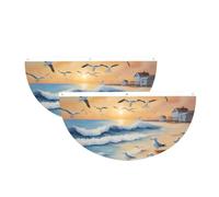 airborne gabbiani semicerchio Bunting Bandiera Outdoor Hanging | 2 striscioni impermeabili a 3 occhielli da 0,6 x 1,2 m per portico, recinzione e balcone. Eventi patriottici della Giornata