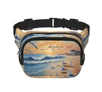 airborne gabbiani stampato multifunzionale marsupio unisex trendy messenger bag, viaggio sport storage bag