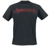 Airbourne Cracked Logo Uomo T-Shirt Nero 100% Cotone Regular