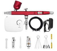 Airbrush Dual-Action con mini batteria Kit compressore aria cordless 0.3mm Pennello for la pistola a spruzzo Pistola for vernice for unghie for il trucco Soffiaggio comodo(NCT-SLC-W-S2,UK Plug)