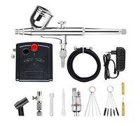 Airbrush funzione Auto-stop con compressore 0.3mm 7CC Dual-Action Pistola aerografo for modello torta pittura nail art car tatoo Soffiaggio comodo(NCT-19B-3-2)