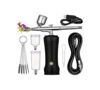 Airbrush Kit with Compressor,30PSI Cordless AirbrushGun Kit with Air Hose Rechargeable Handheld Air
