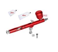 Airbrush Machine Gun T-Shirts Barbiere Cake Basic Artigianato Art Drawing Air Brush Kit compressore Penna spaziata Soffiaggio comodo(Rot)