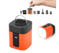 Airburst Pro - Compact Electric Pump with Vacuum & LED Light, 2-in-1 Portable Pump & Vacuum, Rechargeable USB Electric, for Camping, Travel, Air Mattress Accessories (Orange)