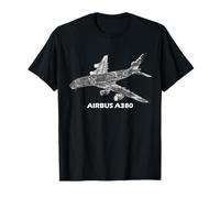 Airbus A380 jet aereo cutaway aviazione pilota regalo Maglietta