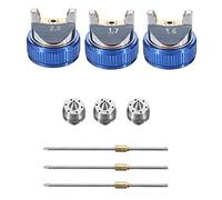 Aircap Set Ugello Sostituire Diametri 1.4 1.7 2 Mm Nero Verde per Auto Kit di Verniciatura Auto Tappi Kit di Ricambio Vernice Macchina per Casa Auto
