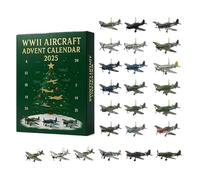 Aircraft Advent Calendar 2025, Calendario dell'Avvento 24 giorni - 24 mini aerei da guerra unici, ideale per collezionisti e appassionati di aviazione