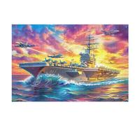 Aircraft Carrier at Dawn Puzzle 1000 Pezzi Per Natale Feste E Compleanni Rompicapo Intelligente Idea Regalo Per Lui Padre E Fratello in Ogni Occasione 1000 PCS