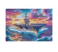 Aircraft Carrier at Sunset Puzzle 300 Pezzi Per Natale Feste E Compleanni Rompicapo Intelligente Idea Regalo Per Lui Padre E Fratello in Ogni Occasione 300 PCS