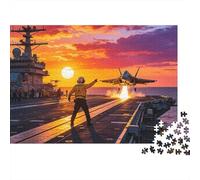 Aircraft Carrier Puzzle 1000 pezzi Recycled Naval Aviation Puzzles for Ragazzi e ragazze Gioco genitore-figlio Props Developing Ragazzi e ragazze‘s Intelligence Educational 52x38cm/1000pcs