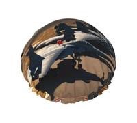 Aircraft Fighter Jet Stampa Cuffia da Doccia Riutilizzabile Per Le Donne Cuffia Da Doccia Con Doppio Strato Elastico Per Capelli Lunghi Bagno