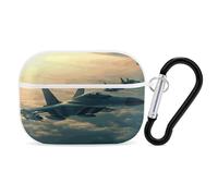 Aircraft Fighter Jets AirPods Pro Custodia protettiva con anello portachiavi, custodia protettiva rigida in PC per AirPods Pro di seconda generazione, per donne e uomini, facile da aprire, protezione