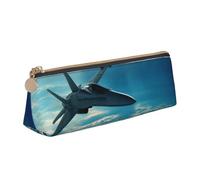 Aircraft Fighter Jets, astuccio in pelle dal design sottile con cerniera metallica, tascabile, per studenti, ufficio, università, scuola media, bianco, Taglia unica, Set di zaini per la scuola