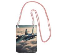 Aircraft Fighter Jets Borsa a tracolla per telefono da donna e uomo, impermeabile, mini borsa a tracolla per cellulare, con tracolla regolabile, da viaggio, rosa, taglia unica