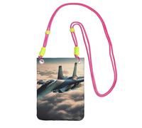 Aircraft Fighter Jets Borsa a tracolla per telefono per donne e uomini impermeabile mini borsa per cellulare portafoglio piccola borsa a tracolla con tracolla regolabile da viaggio per cellulare