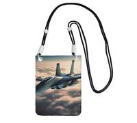 Aircraft Fighter Jets Borsa a tracolla per telefono per donne e uomini impermeabile mini borsa per cellulare portafoglio piccola borsa a tracolla con tracolla regolabile da viaggio per cellulare