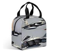 Aircraft Fighter Jets - Borsa per il pranzo per adulti, a tenuta stagna, isolata, con cerniera e tasche multiple, grande capacità, per ufficio, lavoro, picnic