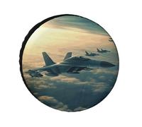 Aircraft Fighter Jets Coperture per pneumatici impermeabili anti UV Copertura per pneumatici da 28 pollici per asse singolo per camper, camion, SUV, rimorchio, universale, per tutte le stagioni