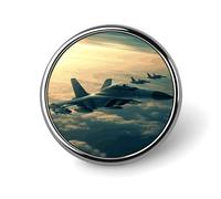 Aircraft Fighter Jets Distintivo rotondo carino smalto spilla spilla spilla personalizzata abbigliamento decorazione unisex porta badge cappelli borse camicie Decor