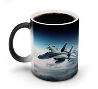 Aircraft Fighter Jets tazze da caffè divertente tazza cambia colore tazza unica tazza sensibile al calore tazza da tè stampa moda tazza da tè in ceramica regalo novità per compleanno uomini donne