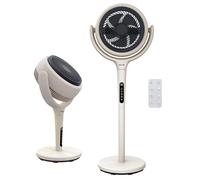 AirCraft Home, Ventilatore Lume con telecomando, retroilluminazione a LED e timer, oscillatore 3D ultra silenzioso, convertibile da ventilatore a piantana a ventilatore da scrivania, 3 modalità, 12 ve