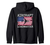 Aircraft Loadmaster Aviation Airliner Cargo Bandiera Americana Felpa con Cappuccio