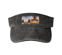 Aircraft Plane at Sunset - Cappellino da donna traspirante per golf, tennis, corsa, uso quotidiano, Nero , Taglia unica