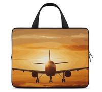 Aircraft Plane at Sunset - Custodia per laptop da 12", ultra sottile, leggera e impermeabile, in neoprene resistente, con cinghia da polso