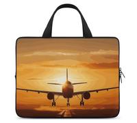 Aircraft Plane at Sunset - Custodia per laptop da 15", ultra sottile, leggera e impermeabile, in neoprene resistente, con cinghia da polso