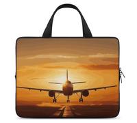 Aircraft Plane at Sunset - Custodia per laptop da 17", ultra sottile, leggera e impermeabile, in neoprene resistente, con cinghia da polso