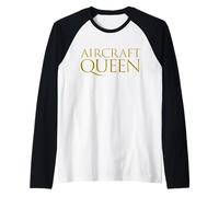 Aircraft Queen Military Air Force Jet Plane Pilot Wife Maglia con Maniche Raglan