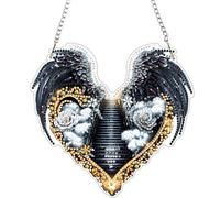 AIRDEA Ali d’Angelo Diamond Painting Ciondolo Acrilico Doppia Faccia, Scala per il Paradiso Diamond Painting Decorazione Sospesa Kit Completo, Diamantini Crystal Art Ciondolo Acchiappasole 7x8 inch