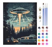 AIRDEA Astronave aliena Dipingere con i Numeri Adulti, Paint by Numbers con Vernici e Pennelli, Kit di Pittura Acrilica Fai-da-Te per Adulti Principianti Decora la casa 40x50 cm (Nessuna Cornice)