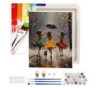 AIRDEA Donne Felici Dipingere con i Numeri Adulti, Innevata Paint by Numbers con Vernici e Pennelli, Kit di Pittura Acrilica Fai-da-Te per Adulti Principianti Decora la casa 30x40 cm (Incorniciato)