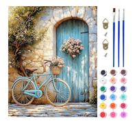 AIRDEA Fiori da bicicletta Dipingere con i Numeri Adulti, Paint by Numbers con Vernici e Pennelli, Kit di Pittura Acrilica Fai-da-Te per Adulti Principianti Decora la casa 40x50 cm (Nessuna Cornice)