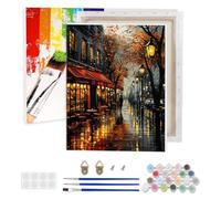 AIRDEA Parigi Street Dipingere con i Numeri Adulti, Paesaggio Paint by Numbers con Vernici e Pennelli, Kit di Pittura Acrilica Fai-da-Te per Adulti Principianti Decora la casa 30x40 cm (Incorniciato)