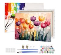 AIRDEA Tulipani Dipingere con i Numeri Adulti, Bellezza Natura Paint by Numbers con Vernici e Pennelli, Kit di Pittura Acrilica Fai-da-Te per Adulti Principianti Decora la casa 40x30 cm (Incorniciato)
