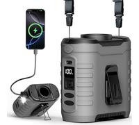 AirEase Ventilatore a Clip 6 in 1, Batteria 10.000 mAh, 5 Velocità, 8-40h di Autonomia, Ricarica USB, con Luce COB e Funzione Powerbank, Ideale per Esterni, Campeggio e Lavoro Estivo