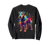 Airedale Terrier Colorful Rainbow Paint Splash Felpa