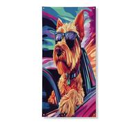 Airedale Terrier, copertura per porta esterna a forma di cane, 91 x 182 cm, estetica pop stravagante, decorazione per porta anteriore e posteriore, decorazione per interni e portico