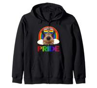 Airedale Terrier Dog LGBT Rainbow Gay Lesbian LGBTQ Pride Felpa con Cappuccio