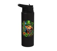 Airedale Terrier Dog St Patricks Day Opera d'arte Stainless Steel Insulated Water Bottle