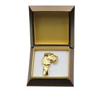 Airedale Terrier - Dorato Clip Con Dem Immagine di Un Cane, Scatola, Art Dog