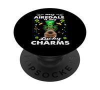 Airedale Terrier Is My Lucky Charm St Patricks Day Dogs PopSockets PopGrip Adesivo