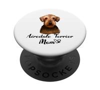 Airedale Terrier MOM Mammina Cane Airedale Terrier Madre PopSockets PopGrip Adesivo