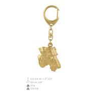 Airedale Terrier - portachiavi dorato con l'immagine di un cane Art Dog IT